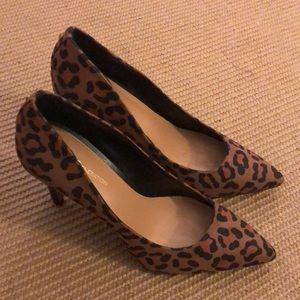 BCBG Leopard Suede Heels Size 9